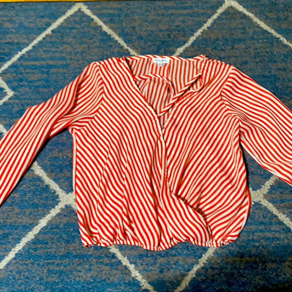 I’m selling a vintage love life red and white blouse to work for any occasion.